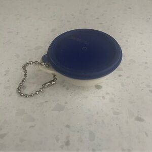 Vintage Tupperware Mini Collectible Keychain Bowl & Lid White & Blue